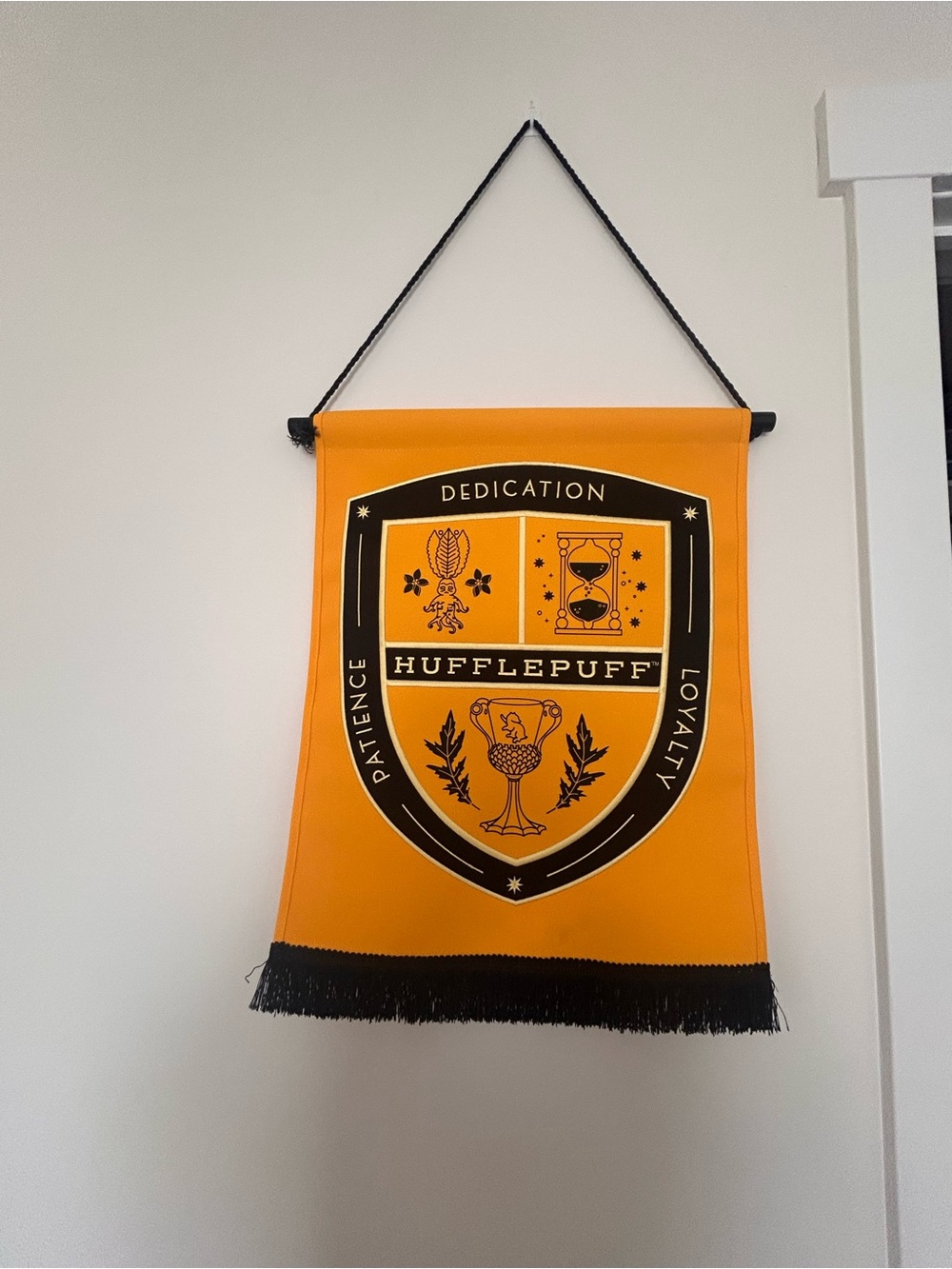 Hufflepuff Crest Wall Banner in Orange